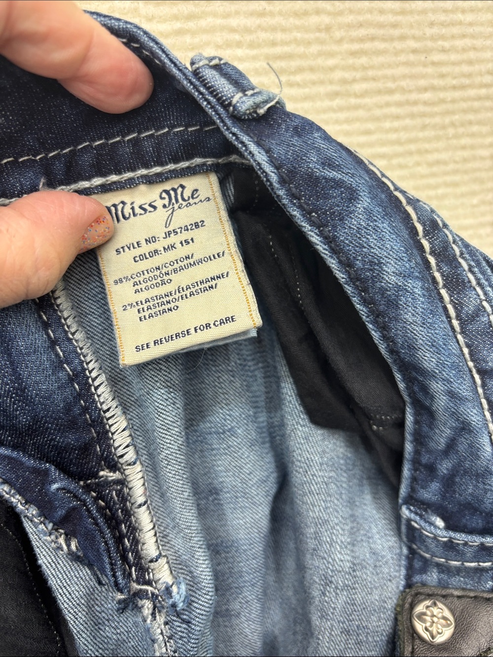 Miss Me | 27 boot Women's Classic Bootcut Jeans - Dark Blue Denim - Picture 11 of 11